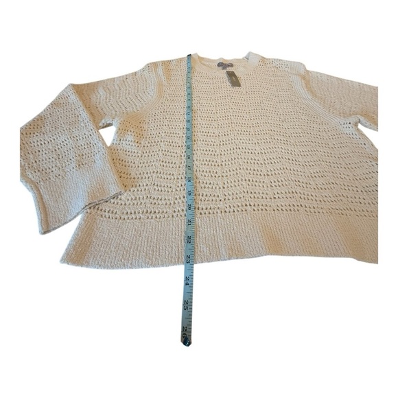 J. Crew Pointelle crewneck sweater in Antique White NEW CB900 Size XL Crop Fit - Picture 13 of 16